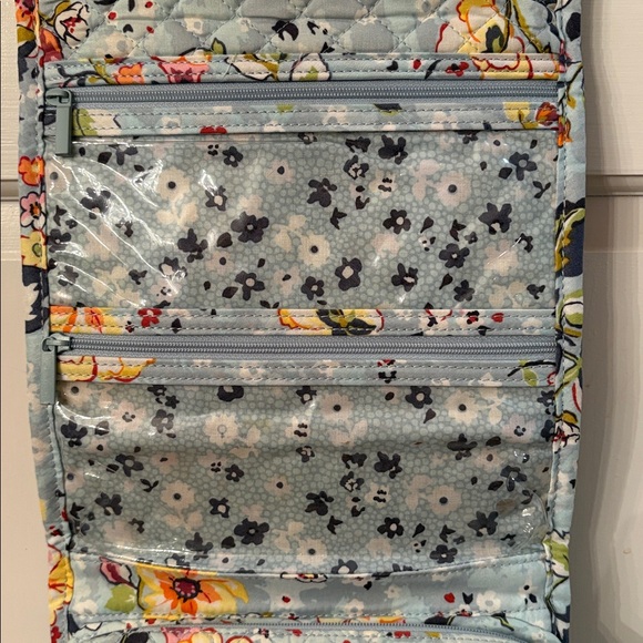 Vera Bradley Floating Garden Blue Floral Hanging Toiletry Bag & Jewelry Case EUC - Picture 8 of 14